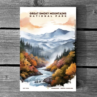 Great Smoky Mountains National Park Poster, Travel Art, Office Poster, Home Decor | S8 - image3